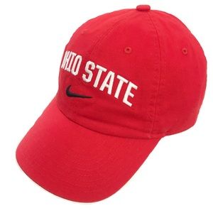 Nike Ohio State University Red OS Baseball Hat Adjustable Cap Dri Fit